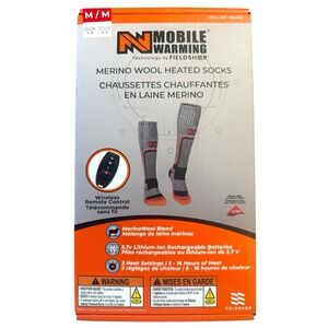 MOBILE WARMING Merino Wool Heated Socks Medium Full Kit NIB Batteries Remote